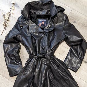 Long Black Leather Coat